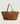 Grand sac cabas Lou en cuir velours - Marron Camel