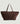 Grand sac cabas Lou en cuir velours - Marron Fonce