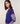 Pull col rond color block en laine mérinos - Bleu Outremer