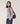 Pull col V dentelle en laine - Gris Foncé
