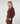 Pull col rond en maille - Marron
